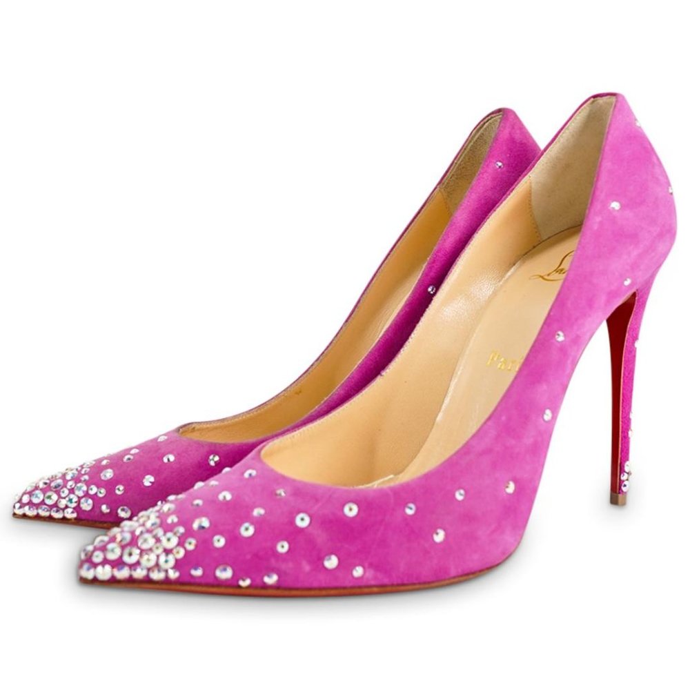 Christian Louboutin Suede Degrastrass 120 Indian Rose (Pink) SZ 38